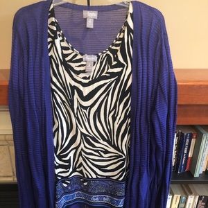 Cardigan and coordinating shell